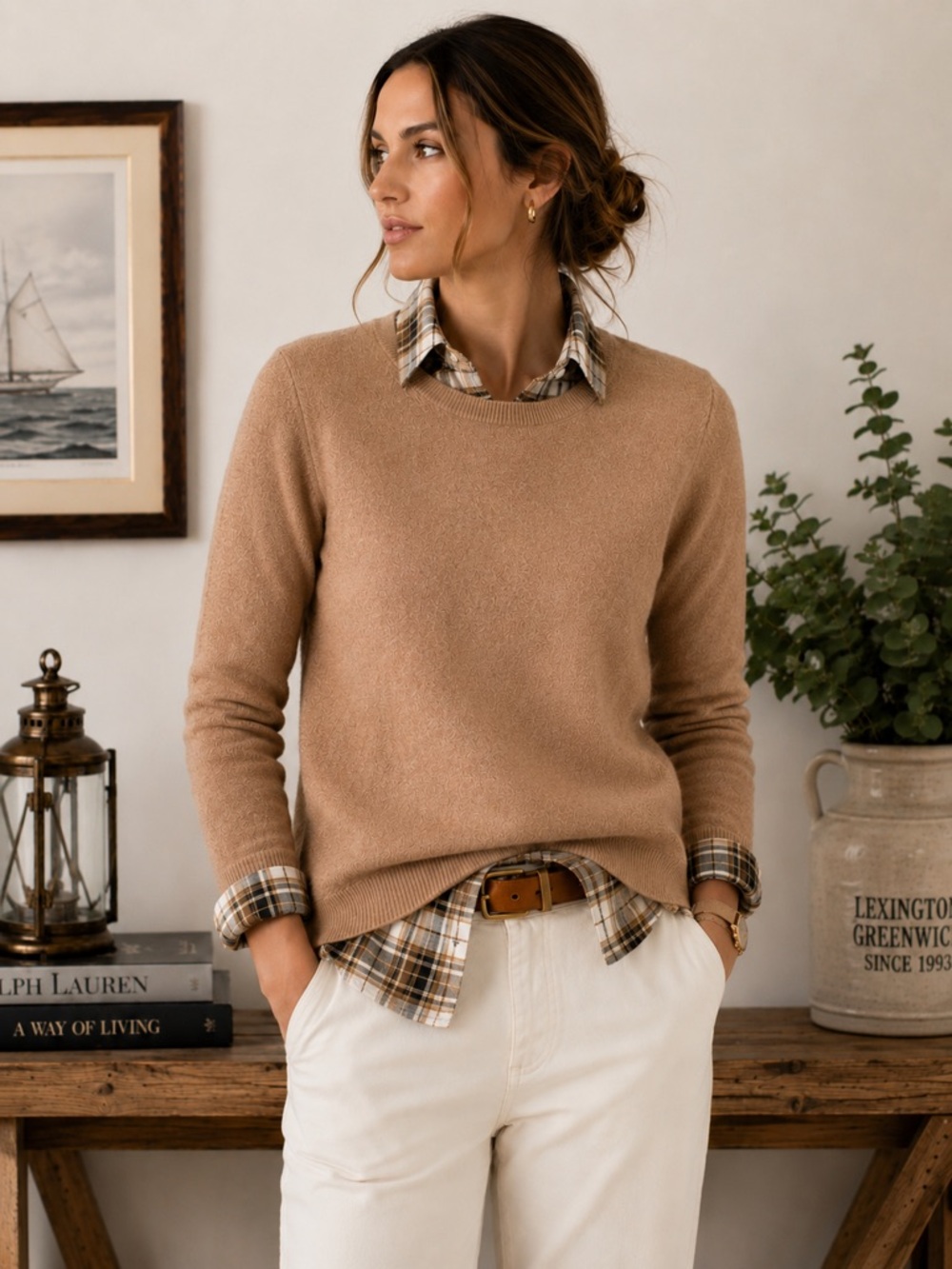 NAADAM 100% Cashmere Sweater XL Camel Tan Crewneck Luxury Quiet Luxury